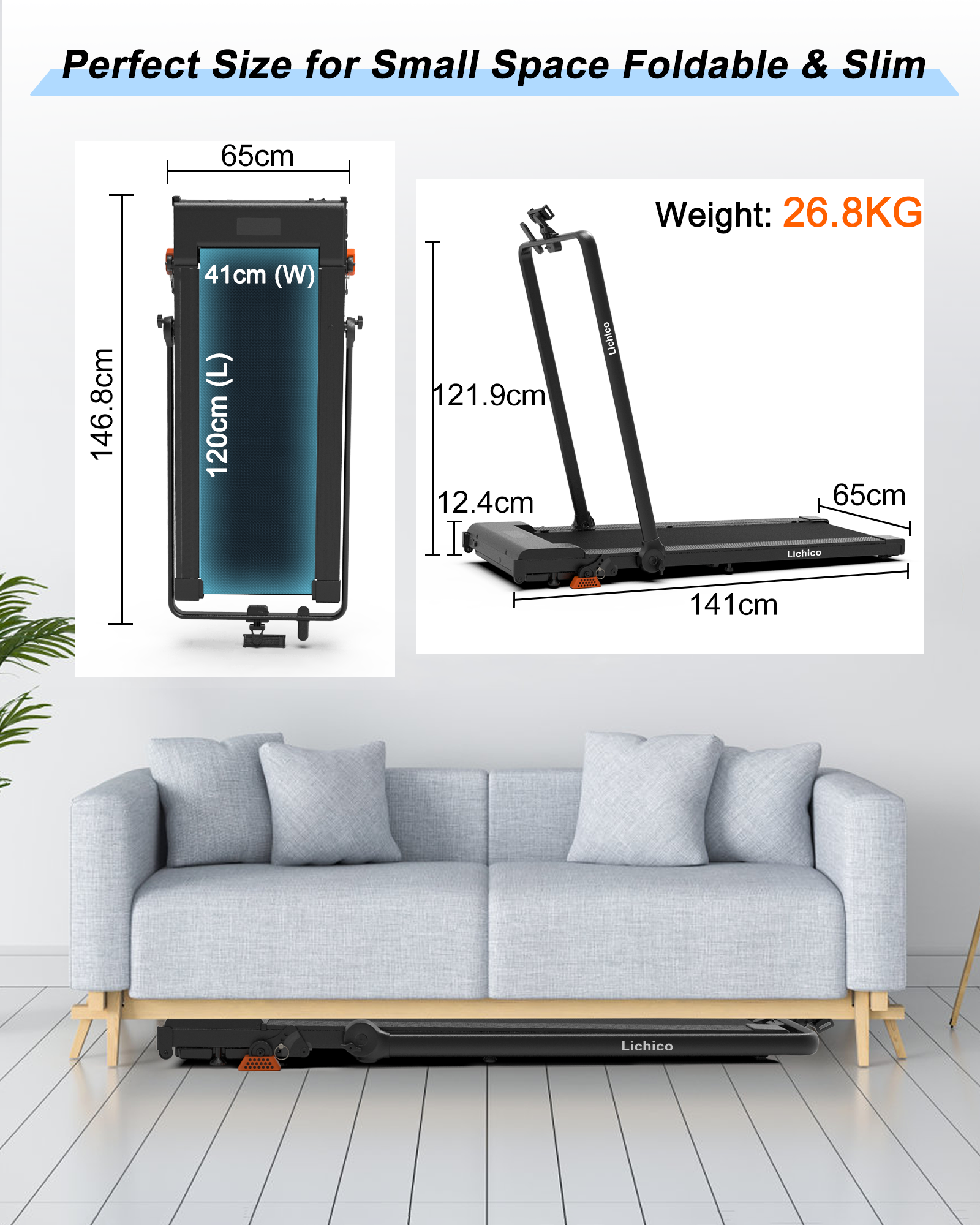 2-in-1 Adjustable Incline Treadmill AD-4000 | Lichico